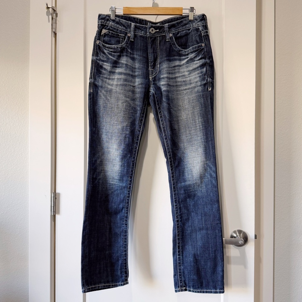 Salvage Havoc Slim Straight Jeans in dark indigo size 32R